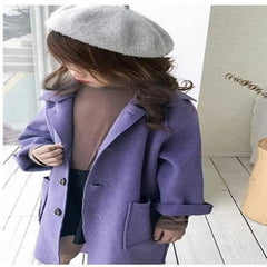 Full Sleeves Single Breasted Dual Pocket Thick Long Winter Coat From 3 -9 Years