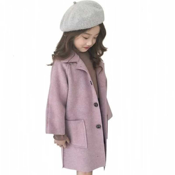 Full Sleeves Single Breasted Dual Pocket Thick Long Winter Coat From 3 -9 Years