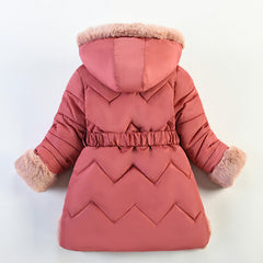 Dark Pink Full Sleeves Trench Coat Jacket From 3-7 Years