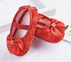 Party Wear Bow Detailing Booties With Stone From 3 Months-12 Months