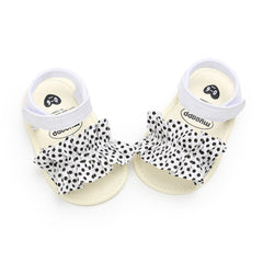 White n Black Polka dotted sandals  From 3 Months-12 Months