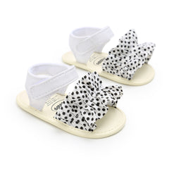 White n Black Polka dotted sandals  From 3 Months-12 Months