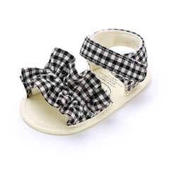 White n Black Checks Sandals Style Booties From 3 Months-12 Months