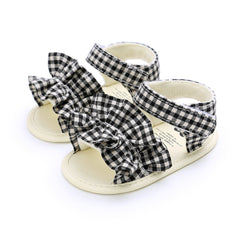 White n Black Checks Sandals Style Booties From 3 Months-12 Months