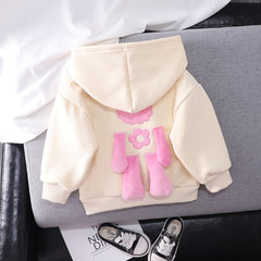 Full Sleeves 3D Sheep Design Kangaroo Pocket Hooded Sweatshirt From 9 months-5 Years