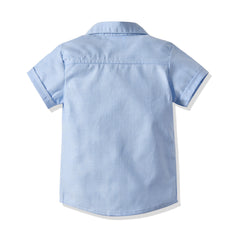 Blue n White Half Sleeves Shirt & Suspender Trouser From
9 Months -6 Years