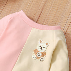 Full Sleeves Colour Blocked Bear Design Top With Harem Pants From 3-18 Months