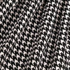 Puff Full Sleeves Panel Houndstooth Print Knitted Dress From 4-9 Years