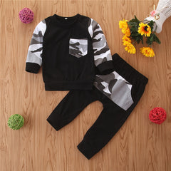 Full Sleeves Camouflage Printed T-Shirt & Kangaroo Pocket Harem Trouser From 9 Months-5 Years