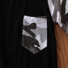 Full Sleeves Camouflage Printed T-Shirt & Kangaroo Pocket Harem Trouser From 9 Months-5 Years