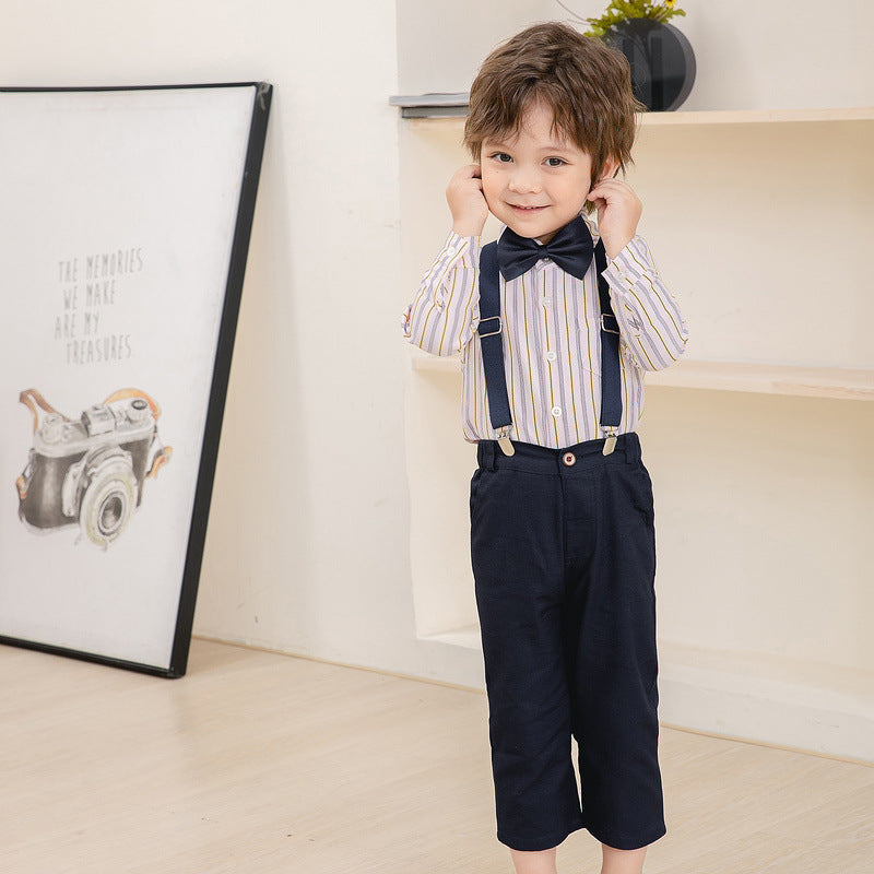 Exclusive kids shirt, pant, suspenders and Bow tie in kids