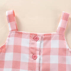 Sleeveless Checkered Tank Top With Pants & Headband From 9 Months - 5 Years