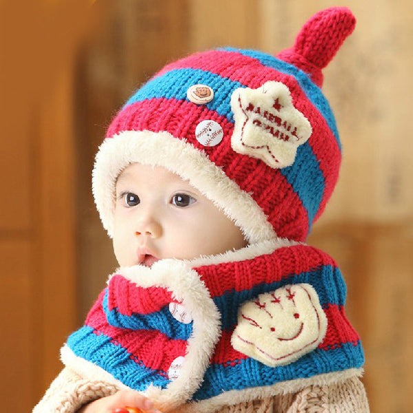 Kids Stylish Cap & Scarf Set For  6 Months-4 Years Kids