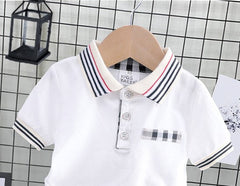 White Collared Half Sleeves T-Shirt & Shorts From 1-6 Years