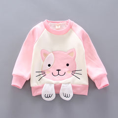 Thick Fleece 3D Catty Design Jacket, Vest & Pant 3Pcs Warm Outfit From 9 Months-4 Years