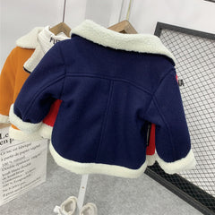 Full Sleeves Down Collar Warm Fleece Zip Detail Jacket From 9 Months-4 Years