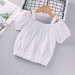 Cold Shoulder Half Sleeves Top With Striped Short
From 1-6 years