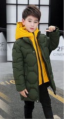 Full Sleeves Thicken Puffer Padded Fake Double Jacket Long Down Winter Snow Coat From 4 Years-8 Years