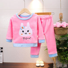 Full Sleeves Bunny Printed Sweatshirt & Joggers Set With Head Band From 9 Months-4 Years