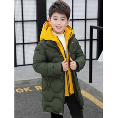 Full Sleeves Thicken Puffer Padded Fake Double Jacket Long Down Winter Snow Coat From 4 Years-8 Years