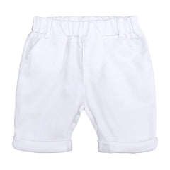 White Collared Half Sleeves T-Shirt & Shorts From 1-6 Years