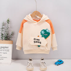 Full Sleeves Colourblocked Dino Printed Hooded Sweatshirt From 9 Months-5 Years