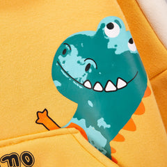 Full Sleeves Colourblocked Dino Printed Hooded Sweatshirt From 9 Months-5 Years