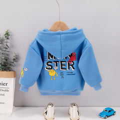 Full Sleeves Front & Back Monster Printed Kangaroo Pocket Hooded Sweatshirt From 9 months-5 Years