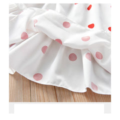 Puff Sleeves Frock With Polka Dots From 1-6 Years