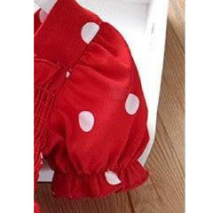 Puff Sleeves Frock With Polka Dots From 1-6 Years