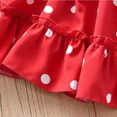 Puff Sleeves Frock With Polka Dots From 1-6 Years