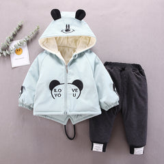 Full Sleeves Mickey Mouse Printed Ear Applique Hooded Sweatjacket & Lounge Pants From 9 Months-5 Years