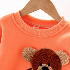 Full Sleeves 3D Bear Design Sweatshirt With Pants From 9 Months-5 Years