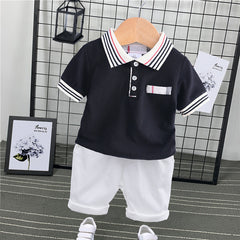 White Collared Half Sleeves T-Shirt & Shorts From 1-6 Years