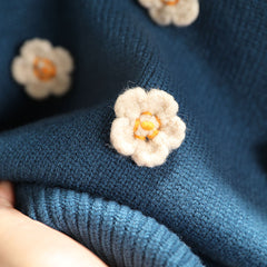 Full Sleeves Floral Embellished Knitted Sweater From 9 Months-5 Years