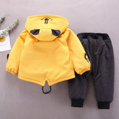 Full Sleeves Mickey Mouse Printed Ear Applique Hooded Sweatjacket & Lounge Pants From 9 Months-5 Years