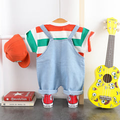 Half Sleeves T-shirt and Denim Dungaree Set From 9 Months-4 Years