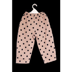 Puff Sleeves  Polka Dot  Print Top And Pant Set From 9 Months-5 years