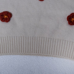 Full Sleeves Floral Embellished Knitted Sweater From 9 Months-5 Years