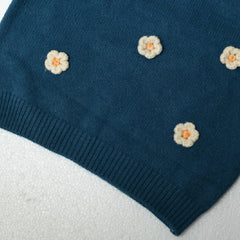 Full Sleeves Floral Embellished Knitted Sweater From 9 Months-5 Years