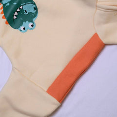 Full Sleeves Colourblocked Dino Printed Hooded Sweatshirt From 9 Months-5 Years