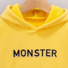 Full Sleeves Front & Back Monster Printed Kangaroo Pocket Hooded Sweatshirt From 9 months-5 Years