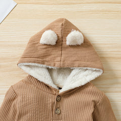 Full Sleeves Hooded Sweatshirt Style Onesie From 3 Months-2 Years