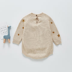 Glittery Star Sweatshirt Style Onesie From New Born-3 Years