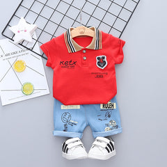 Half Sleeves T-Shirt & Blue Denim  Shorts Set From 9 Months-4 Years