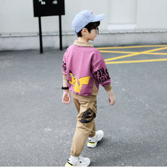 Full Sleeves  Printed O Neck Sweatshirt Attached collar with Printed Pants From 3-11 years