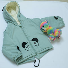 Full Sleeves Mickey Mouse Printed Ear Applique Hooded Sweatjacket & Lounge Pants From 9 Months-5 Years