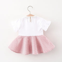 Half Sleeves Bow Detailing Checked Frock From 6 Months-4 Years