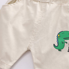 Black Half Sleeves Dino Print T-shirt With Shorts From 9 Months-5 years