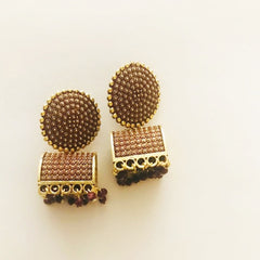 Maroon Classic Jhumkas Earrings